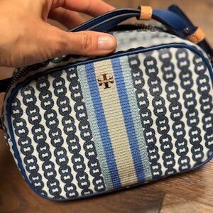 Tory Burch Navy and Cream Crossbody Bag
